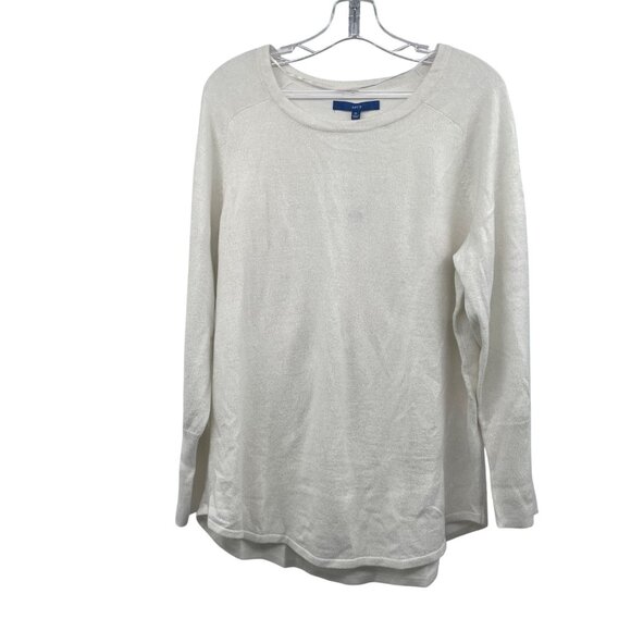 Apt.9 Womens Glitter Pullover Sweater Long Sleeve Ivory Size XL New - Picture 1 of 9